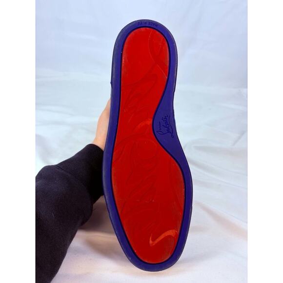 Christian Louboutin Louis Junior Spike Sneakers US-10 Suede Blue SPB-EB 370008 main image 13